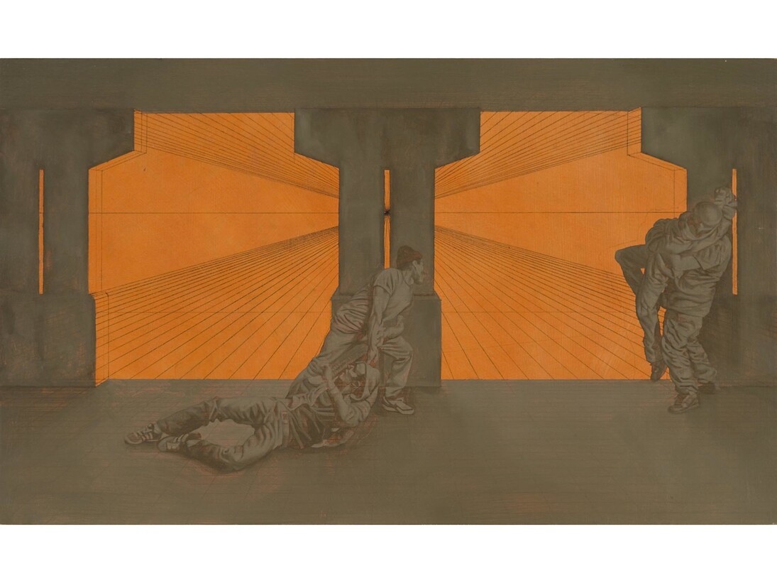 Guillaume Bresson, Sans titre, 2014, Huile sur panneau de bois, 30 x 50 cm (11 3/4 x 19 5/8 in.), Courtesy Galerie Nathalie Obadia, Paris/Bruxelles