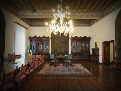 Despacho del presidente de Confagricoltura en Roma, Italia