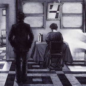 Giuseppe Stampone, Voluntary Quarantine,2020. Penna Bic su tavola,29,5x35 cm. Courtesy of the artist and Prometeo Gallery Ida Pisani Milan, Lucca 