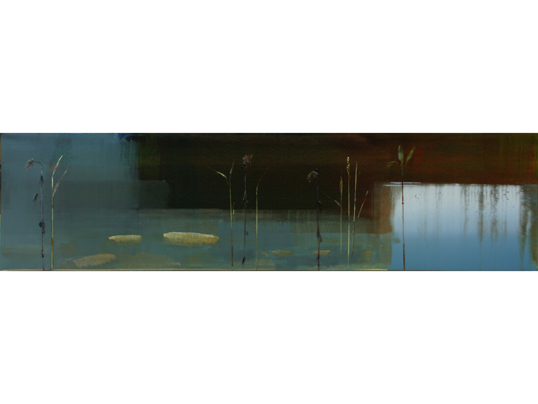 Stephen Pentak, 2014, X.III, 2014, Oil on panel, 18 x 72 in.