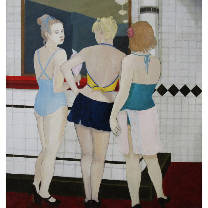 Joan Barber, Boardwalk, 2012, Oil on Canvas, 44 x 42 inches