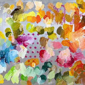 Ida Tursic & Wilfried Mille, Palettes, 2015, oil on offset plate and dibond, 78 x 103 x 0,3 cm, Courtesy of the artist and Galerie Max Hetzler, Berlin | Paris © Ida Tursic & Wilfried Mille