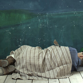 Paolo Ventura, L'ultimo sogno, particolare 2013, stampa fotografica 3 elementi, cad. 40 x 60 cm 