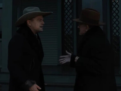 Di Caprio e De Niro in una scena tratta da Killers of the flower moon di Scorsese, 2023