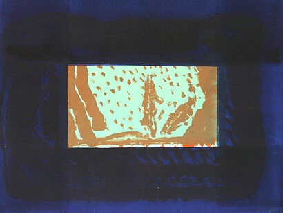 Howard Hodgkin, "Birthday Party", 1977, Lithograph with hand coloring, Edition of 50, 16 x 20 5/8 inches
