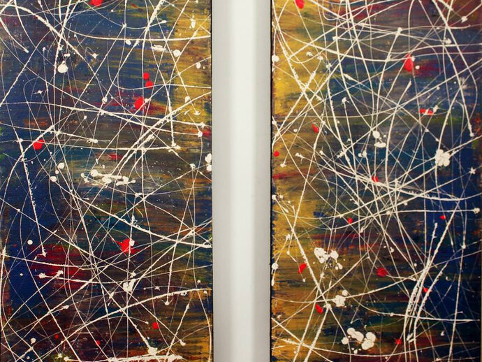 Ozie, Cosmic Clone, 48” x 44”, Acrylic on Wood, Courtesy of Agora Gallery