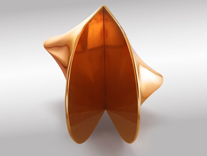 Agostino Bonalumi, Bronzo, 1969-2007, cast bronze, 58 x 60 x 64 cm, courtesy Archivio Bonalumi and Mazzoleni London