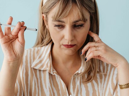 A woman thinking deep down what her soul wants