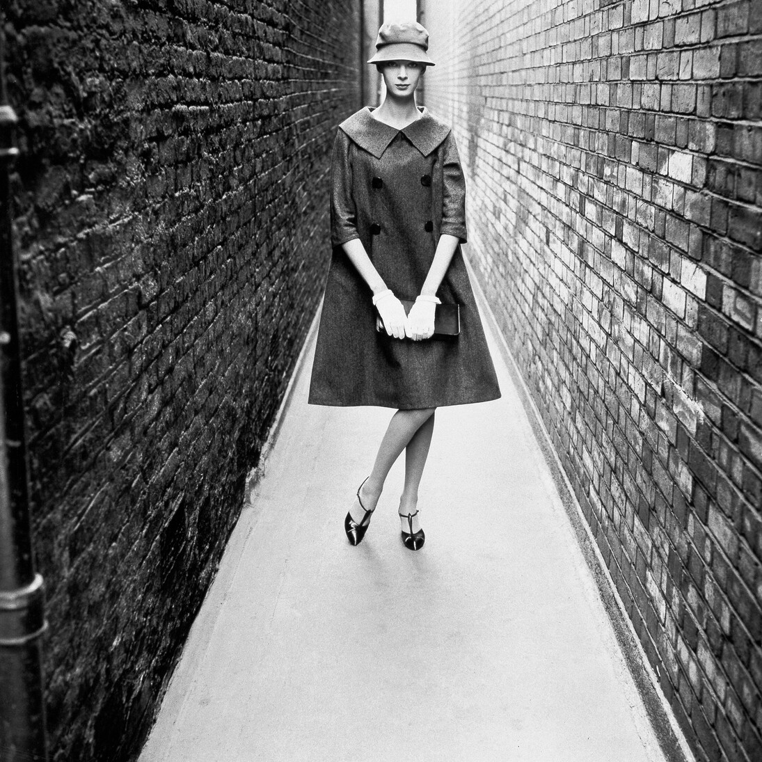 Coming and Going (Diptych); Nena Von Schlebrugge modelling Yves Saint Laurent’s first collection for Christian Dior and Estrava, Vogue, 1958, © Norman Parkinson Ltd / Courtesy Norman Parkinson Archive