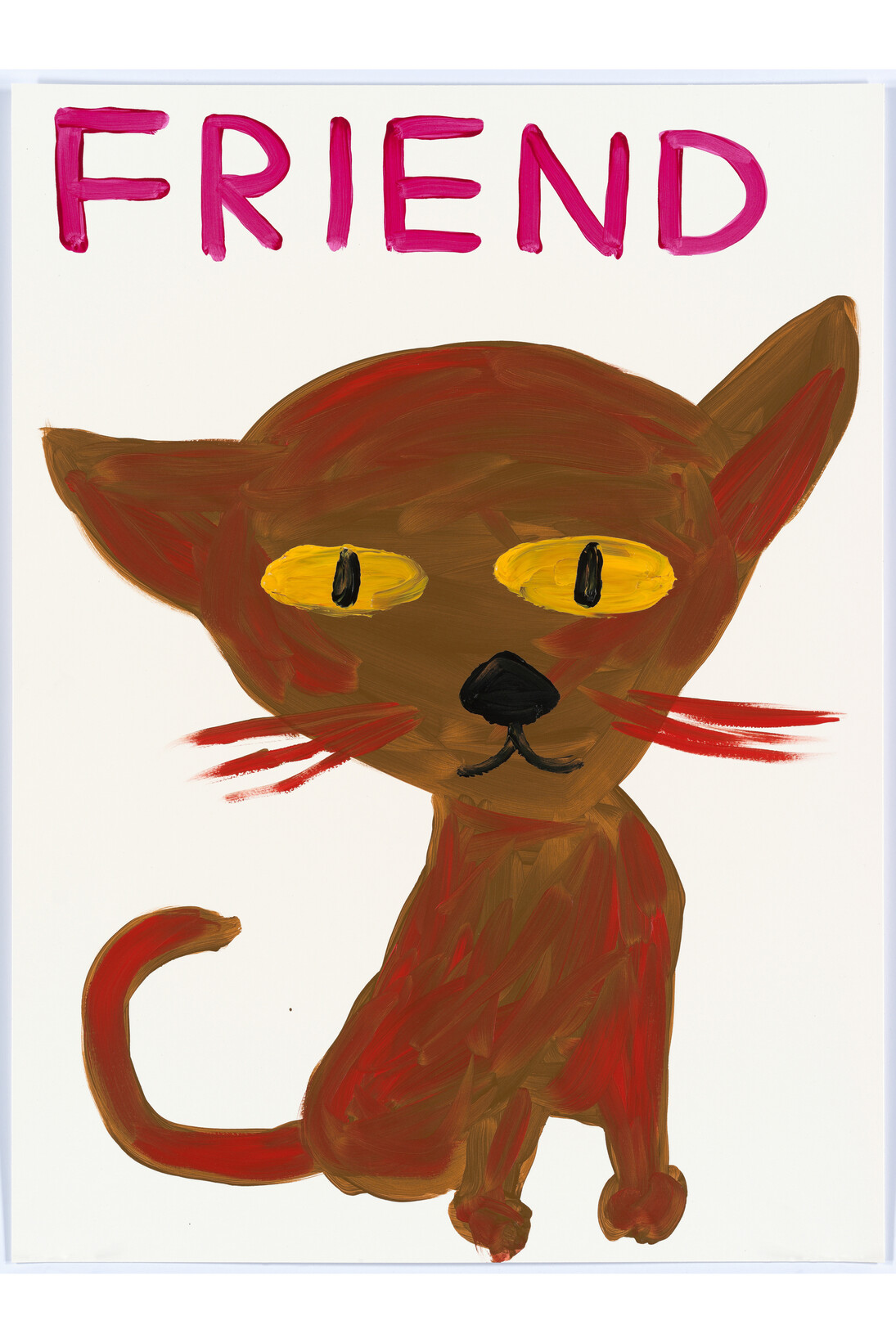 David Shrigley, Untitled (Friend), 2015, Acrylic on paper, 29 7/8 x 22 1/16 inches (75.9 x 56 cm)