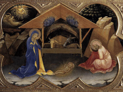 Lorenzo Monaco, L'Incoronazione della Vergine, predella con la Natività