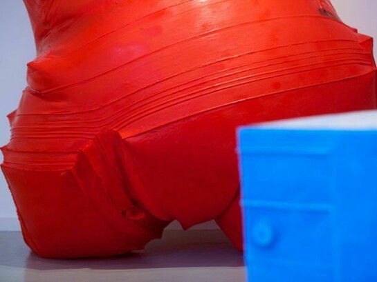 James Thompson, installation view of 'Expanding Spaces' at Marsden Woo Gallery Project Space, focus on 'Inflated Space' (2013), photo © Philip Sayer, courtesy of Marsden Woo Gallery