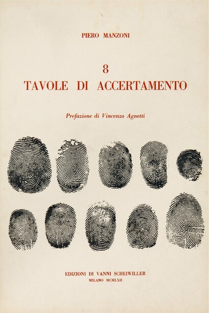 Piero Manzoni, Tavole di accertamento. 1962, fotolitografia su carta