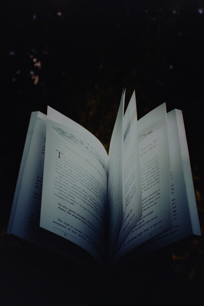 Libro aperto, pagine al vento