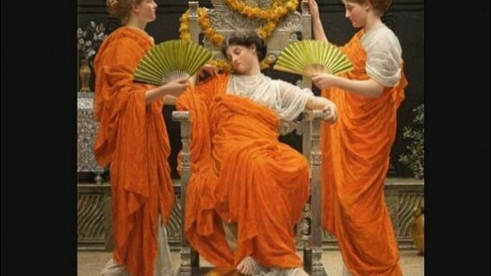 Albert Moore, "Midsummer," 1887, Oil on canvas, Russell-Cotes Art Gallery & Museum, Bournemouth.Courtesy of Mitsubishi Ichigokan Museum, and Windam Inc., Tokyo, Japan.