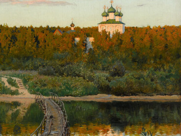 Isaac Levitan, Convento tranquilo (detalle), 1890