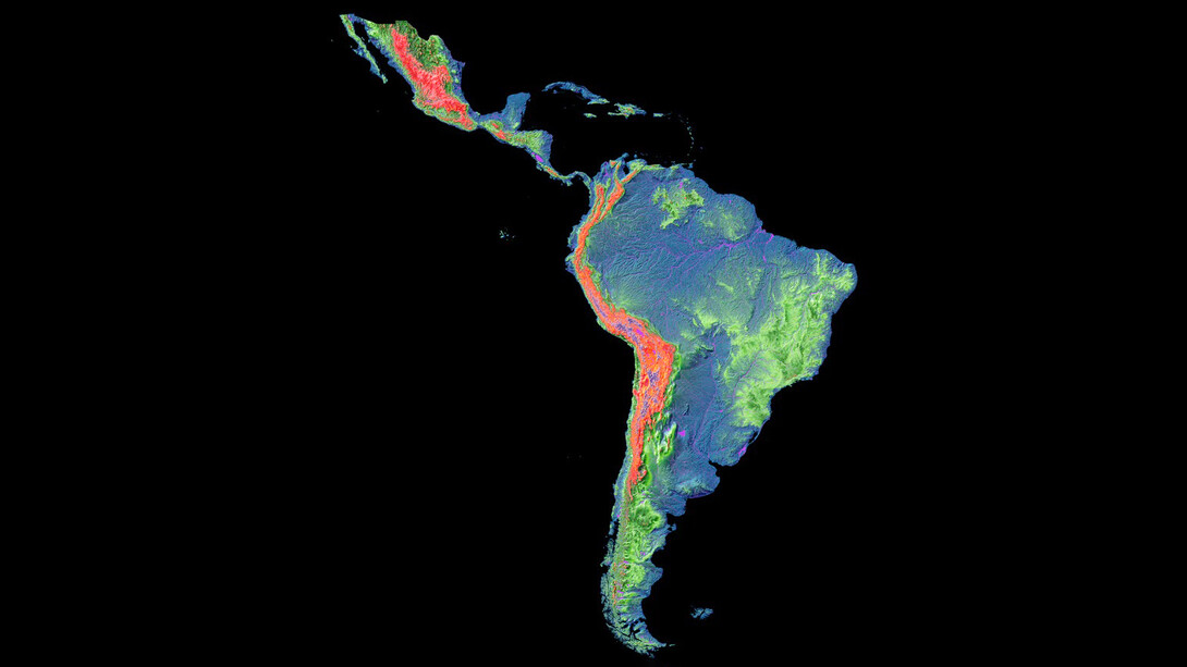 Mapa del relieve de América Latina