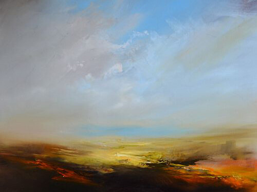 David Taylor, 'Late July Early August', oil on canvas  £2500, 100x100cm 