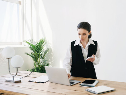 From managing orders to tracking expenditures, this businesswoman's laptop showcases how modern procurement platforms enhance transparency and control in the purchasing process