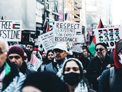 Protesta in America di cittadini in sostegno alla Palestina