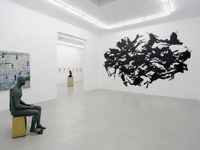 Installation View, Sébastien Léon, A Crack in My Cosmic Egg, 2024. Courtesy of Praz-Delavallade