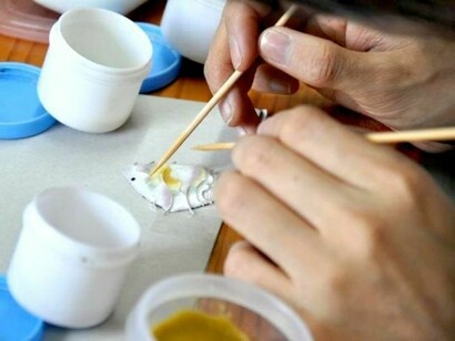 Saori making, photo by Alma Reyes  
