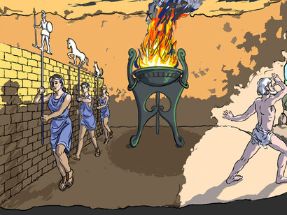 Platón, La República, Alegoría de la Caverna, 380 a.de C., Ilustración artística