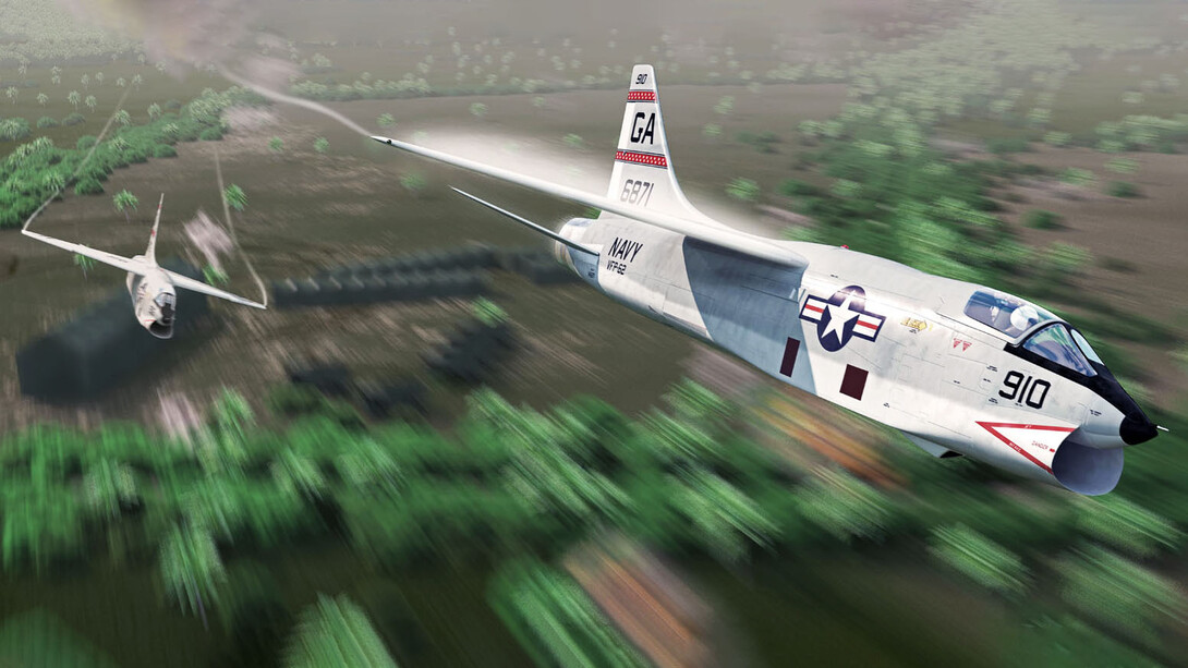 Avión militar Vought RF8A Crusader utilizado por la Marina estadounidense en la Crisis de los Misiles en 1962
