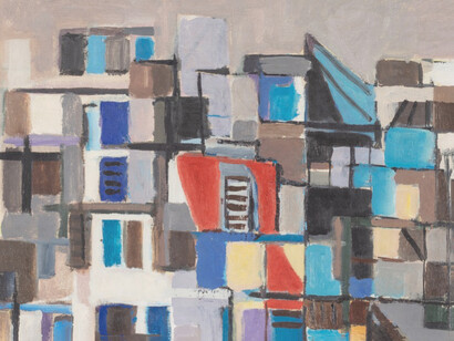 'Casas en París' (1949) de Renato Birolli, Cortesía de Maco Arte en Padua, Italia