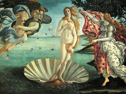 Botticelli, La nascita di Venere, tempera su tela, 1485