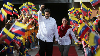 Nicolás Maduro con su esposa