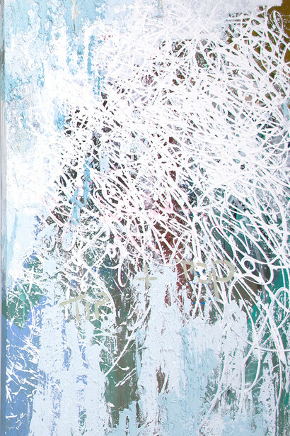 “Ashland to Baltic”, 72” by 48” (183 cm by 122 cm), acrylic, ink, enamel/canvas, 2015, copyright: JOSÉ PARLÁ; Artists rights society. courtesy: Bryce Wolkowitz gallery and Mary Boone Gallery, New York

