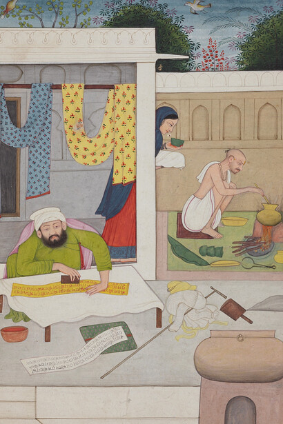 Master of the Second Generation after Manaku and Nainsukh of Guler (attributed), Bhakta Chhipa, Devotional Textile Printer, India, 1800–1810. Avec l'aimable autorisation du Musée Rietberg