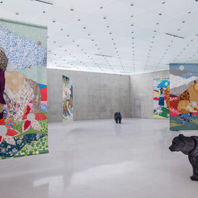 Małgorzata Mirga-Tas, Tełe ćerhenia jekh jag (Under the starry heavens a fire burns), exhibition view. Courtesy of Kunsthaus Bregenz