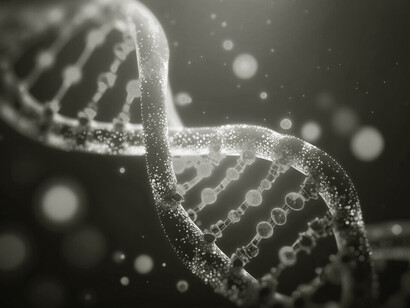 Illustration of the human DNA strand highlighting the connection between genetic testing and nutrition