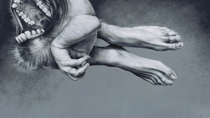 José Molina. Spermatozoo I, collezione “Predatores”, 2007. Matita grassa su carta, 62,5 x 78,5 cm
