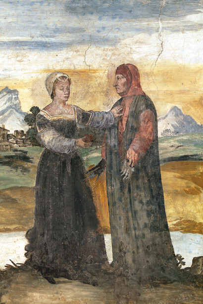 Casa de Francesco Petrarca; Laura y el Poeta (detalle)