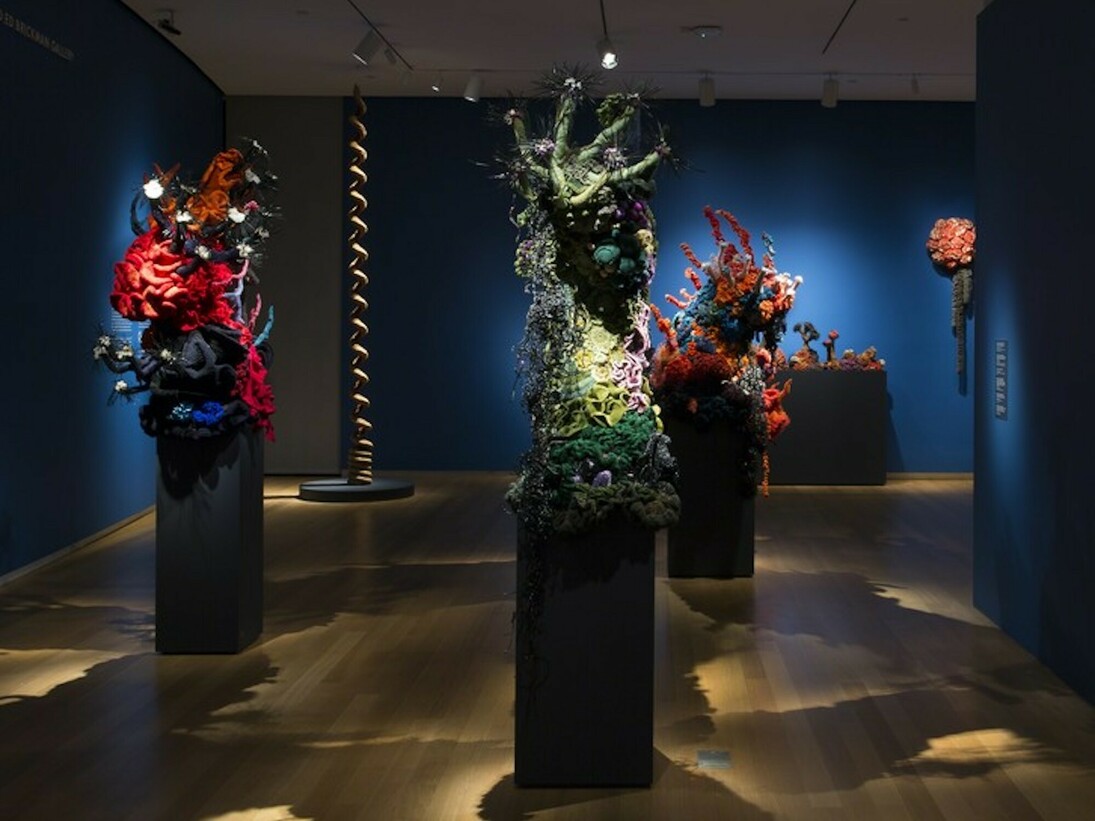 Crochet Coral Reef: Toxic Seas By Margaret and Christine Wertheim and the Institute For Figuring. Courtesy of The Museum of Arts and Design