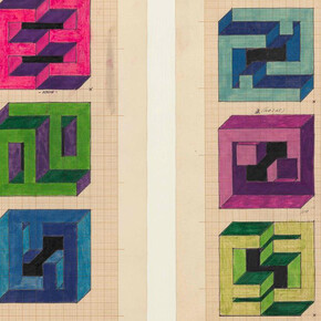 José María Yturralde, Figura imposible (variaciones, serie Cuadrados), 1973. Courtesy of Museo de Arte Abstracto Español