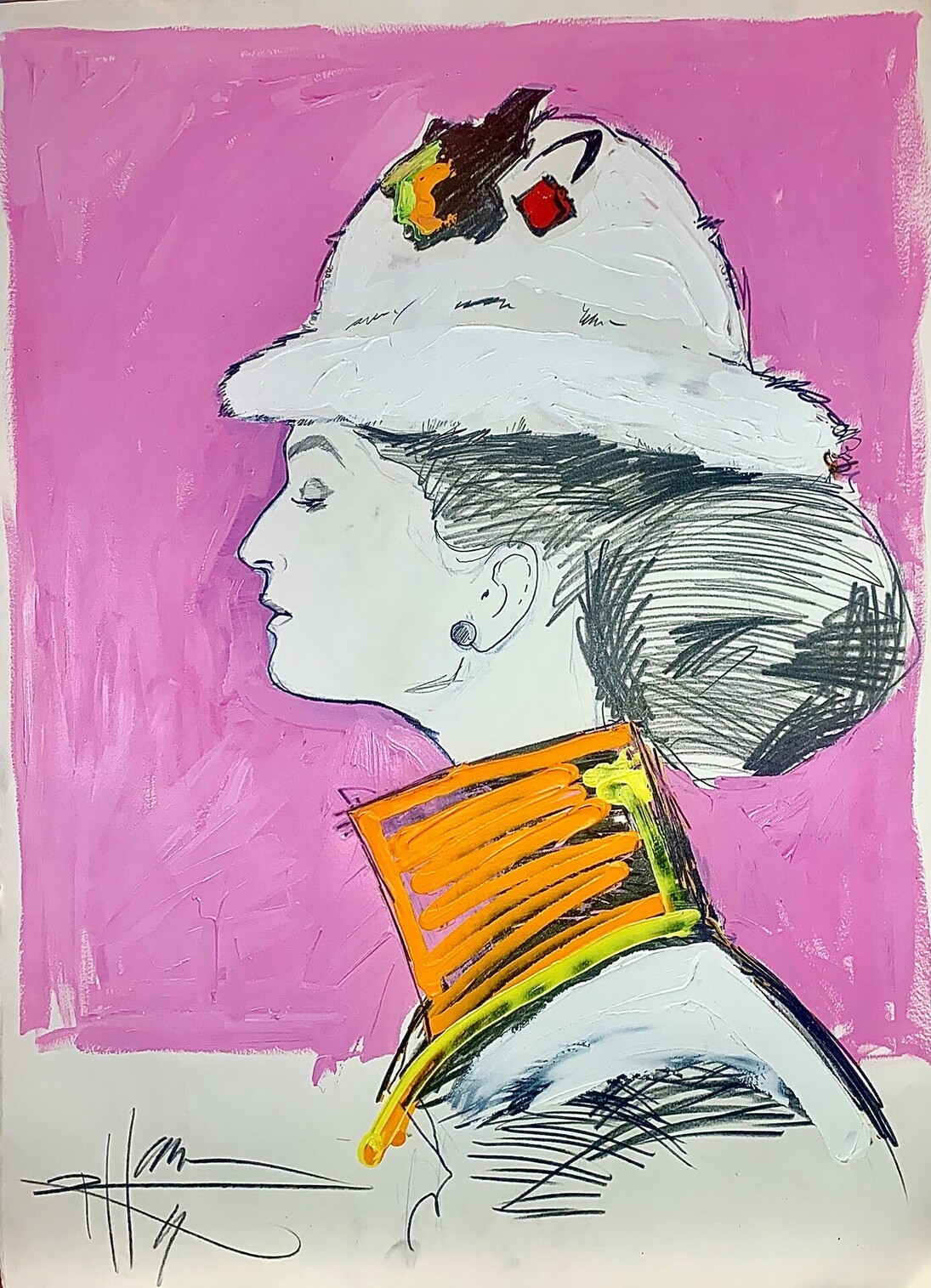 Rex Hausmann, Hepburn, Mixed Media on Paper, 30x22.25 in, 21st Century and Contemporary