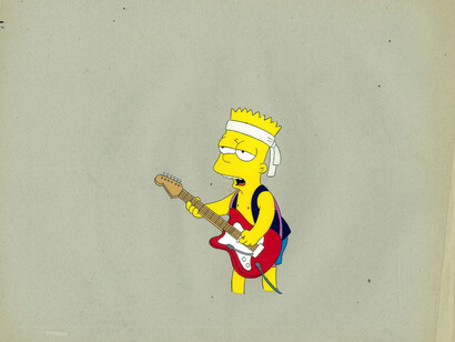 Matt Groening, The Simpsons, Bart plays guitar, 20th Century Fox, USA, Original Production Cels, 33 x 28 cm, 1990’s

