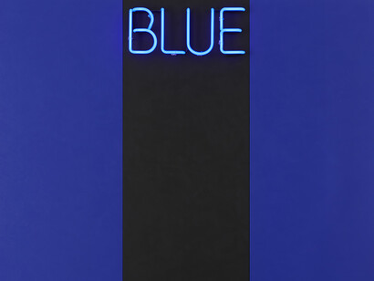 Deborah Kass, Blue, 2015, mixed media, 72 x 72 inches, 182.9 x 182.9 cm