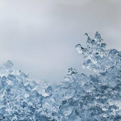 Zaria Forman, Fellsfjara, Iceland, No. 12 (detail), April 22, 2022, 2024, Soft pastel on paper, 60 x 80 inches. Courtesy of the artist and Winston Wächter Fine Art