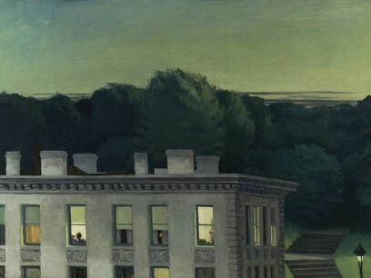 Edward Hopper (American, 1882–1967), House at Dusk, 1935, oil on canvas, 36-1/4 × 50 in. Virginia Museum of Fine Arts, John Barton Payne Fund, 53.8 © 2020 Heirs of Josephine N. Hopper / Artists Rights Society (ARS), NY. Photo: Katherine Wetzel © Virginia Museum of Fine Arts