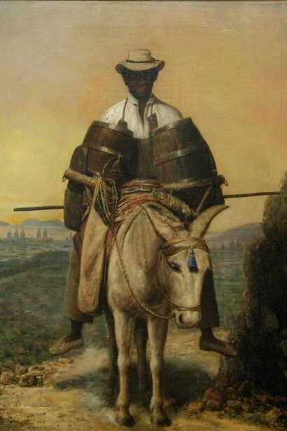 Víctor Patricio Landaluze. Hombre en una mula