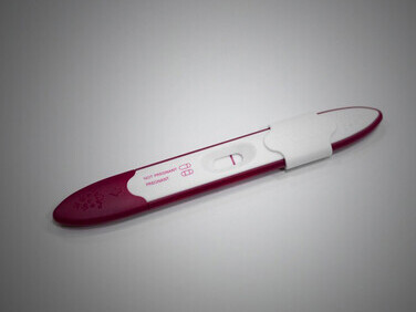 Negative pregnancy test result, highlighting the emotional challenges and struggles of infertility