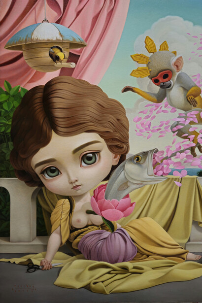 Rene Cuvos, Scissor and petal, 2024. Per gentile concessione della Dorothy Circus Gallery e dell'artista