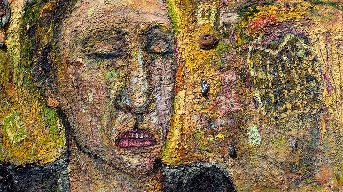 Miriam Beerman, Nothing has Changed (detail), 1999, 69in x 67in, oil on canvas