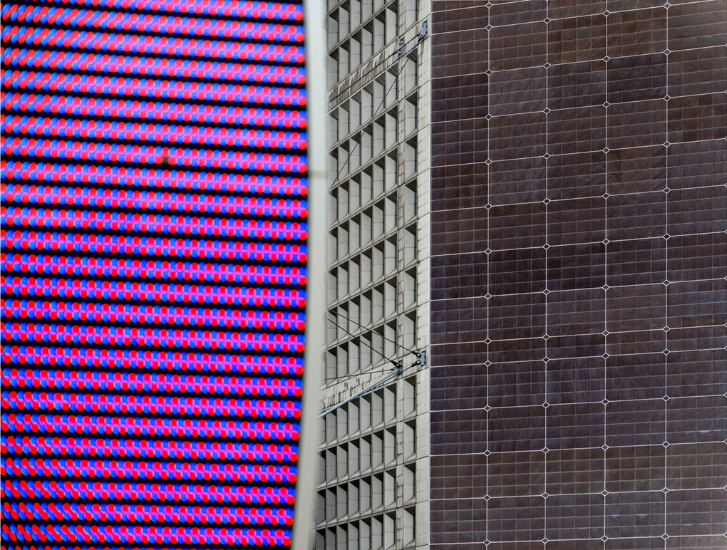 Carlo D'Orta, Parigi Defence #11, 2013,
Dalla Serie Biocities II,
stampa Flatybed UV su Plexiglas e alluminio,
160 x 220 cm,
Edizione di 3. Courtesy Romberg Photo
