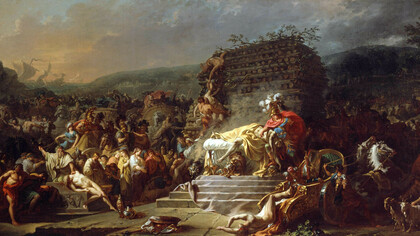 Detalle de Los juegos funerarios de Patroclo, Jacques-Louis David
